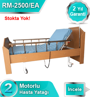 2 motorlu ahşap hasta karyolası